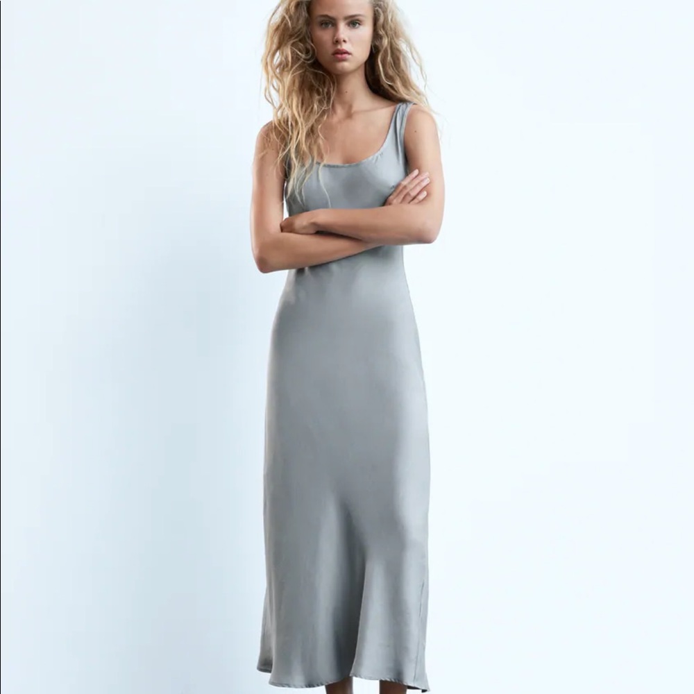 Zara silky slip midi dress